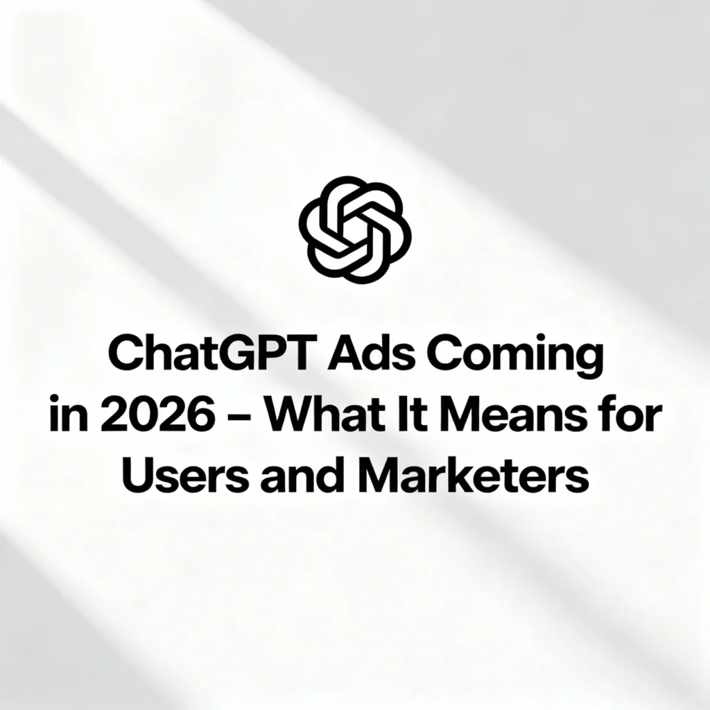 ChatGPT logo banner with title ChatGPT Ads Coming in 2026 for blog header